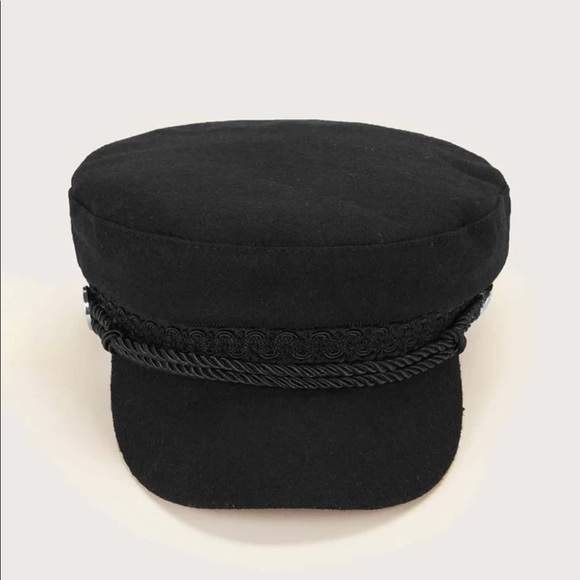 Baker boy cap hat silver button black fall - Picture 3 of 3